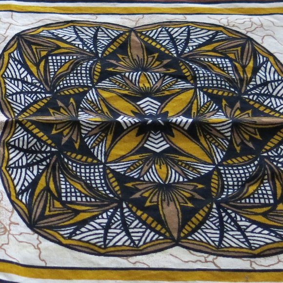 Ethnic Tribal African Asian Geometric Pattern Cotton Rayon Fabric Table Cloth - Picture 3 of 6